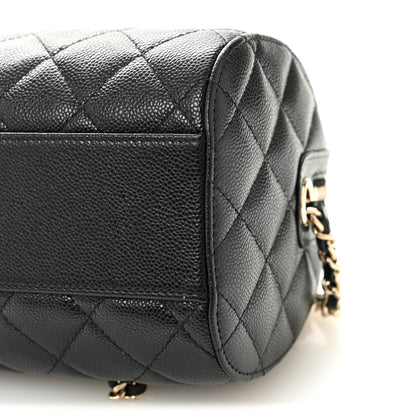 Chanel Caviar Quilted Barrel Clutch With Chain Black 10 of 11
