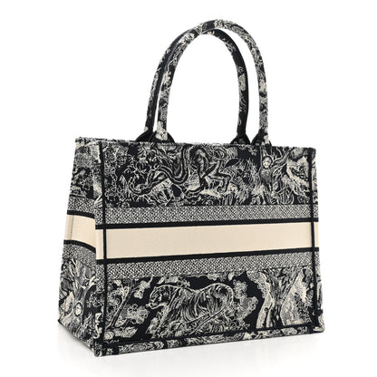 Christian Dior Canvas Embroidered Medium Dioriviera Toile De Jouy Book Tote Blue 3 of 12