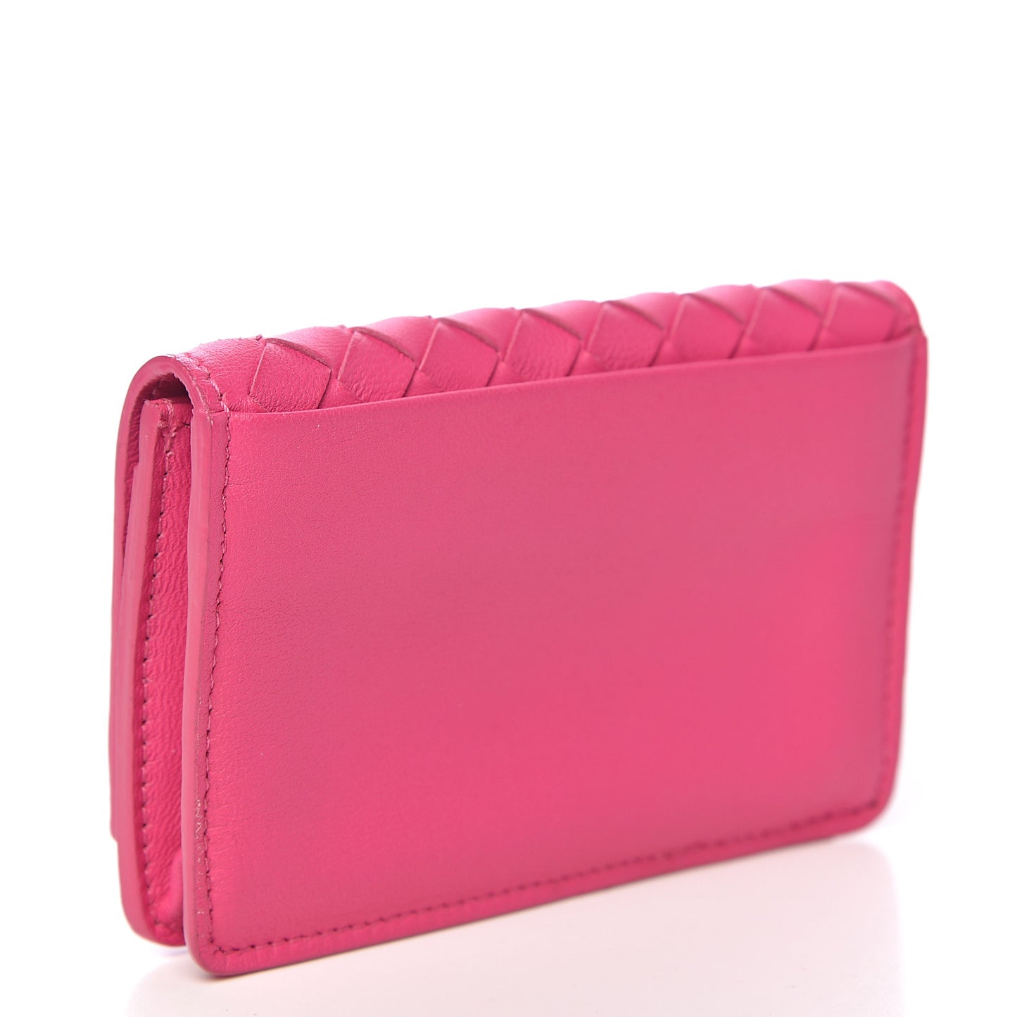 Nappa Intrecciato Card Holder Rosa Shock