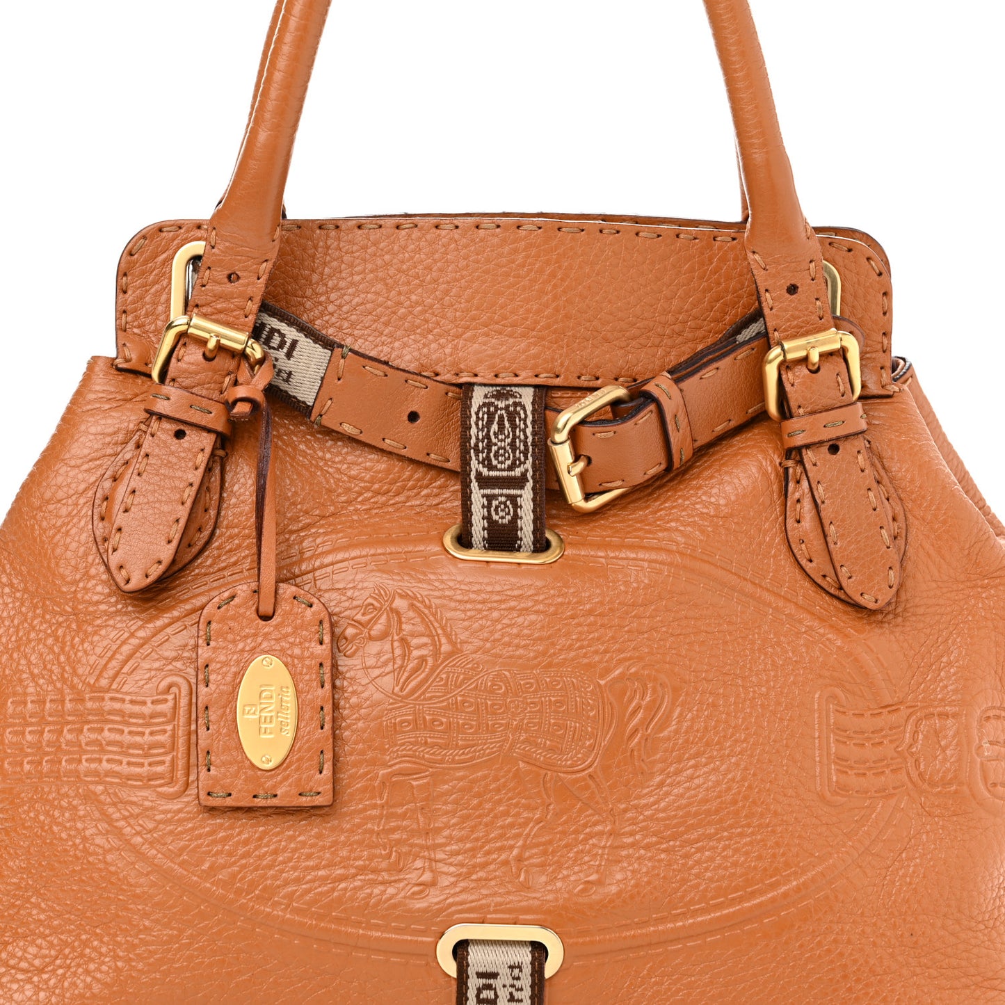 Cuoio Romano Selleria Small Villa Borghese Tote Meile Beige
