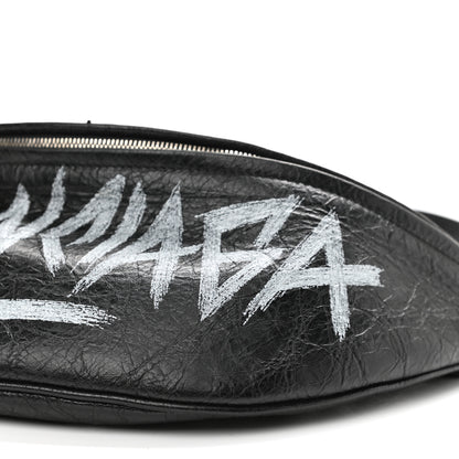 Balenciaga Agneau Arena Graffiti All Over XS Souvenir Belt Bag Black White 11 of 13