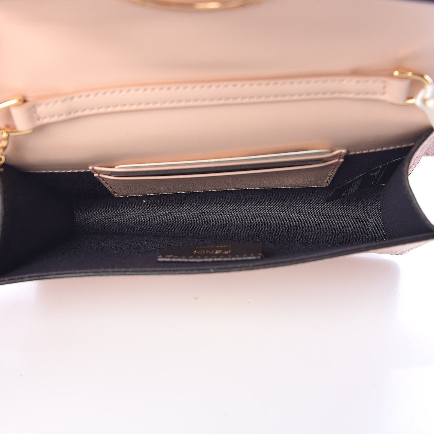 Vitello Cruise F is Fendi Bi-Color FF 1974 Embossed Envelope Belt Bag Maya Black Light Rose