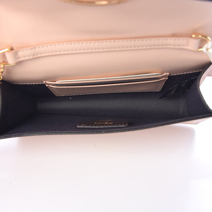 Fendi Vitello Cruise F is Fendi Bi-Color FF 1974 Embossed Envelope Belt Bag Maya Black Light Rose 6 of 11