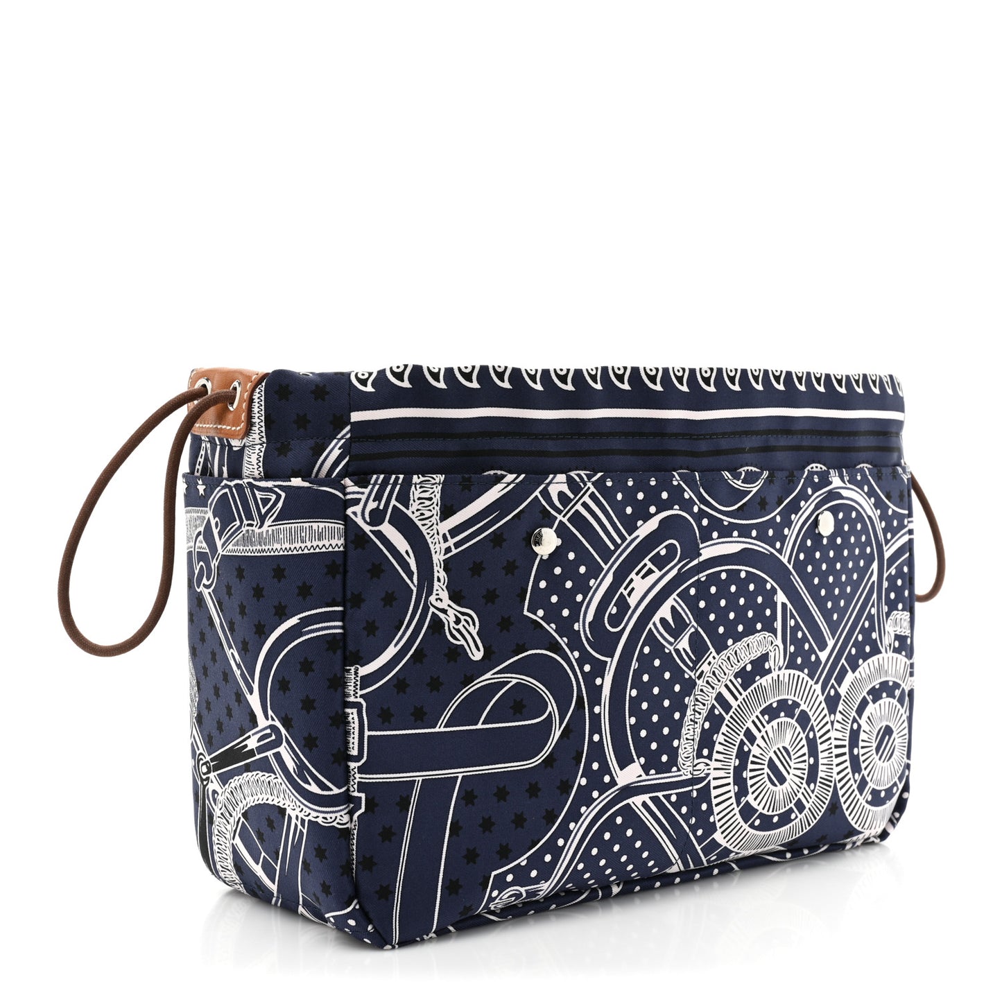 Barenia Silk Eperons d'Or Fourbi 30 GM Pouch Bleu Nuit Fauve