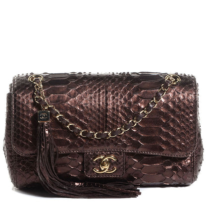 Chanel Python Soho Tassel Medium Flap Dark Brown 1 of 8