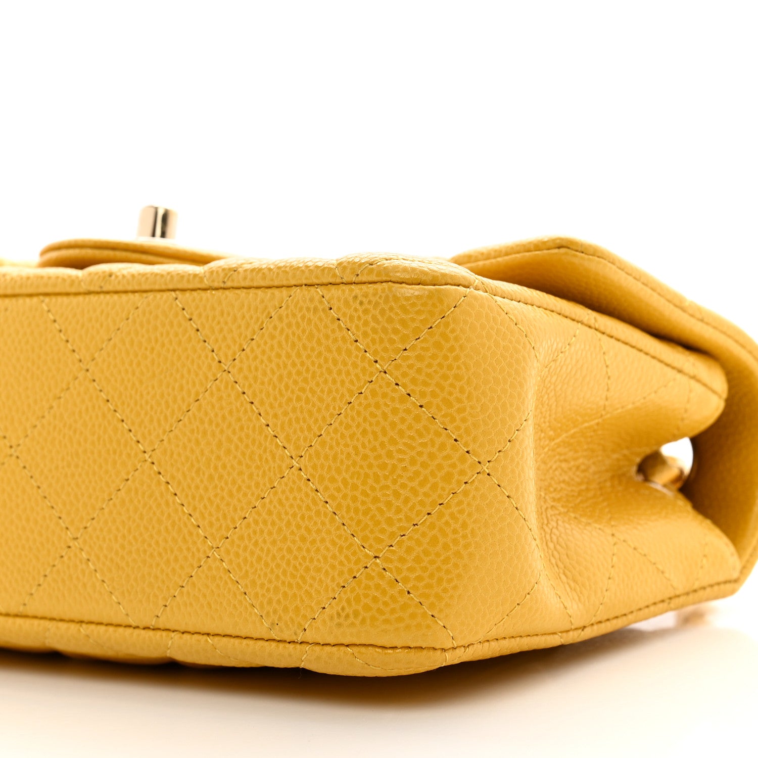 Chanel Caviar Quilted Mini Rectangular Flap Yellow 10 of 11