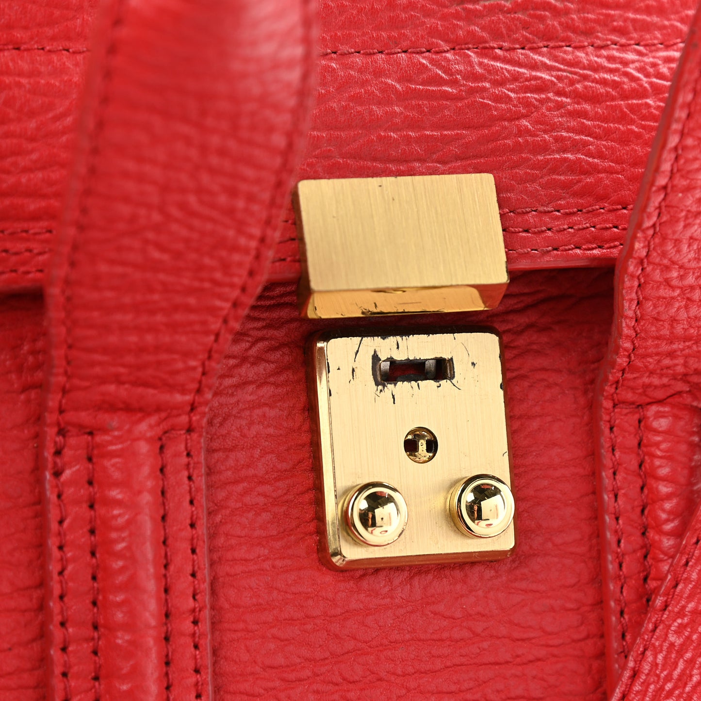 Textured Calfskin Mini Pashli Satchel Red