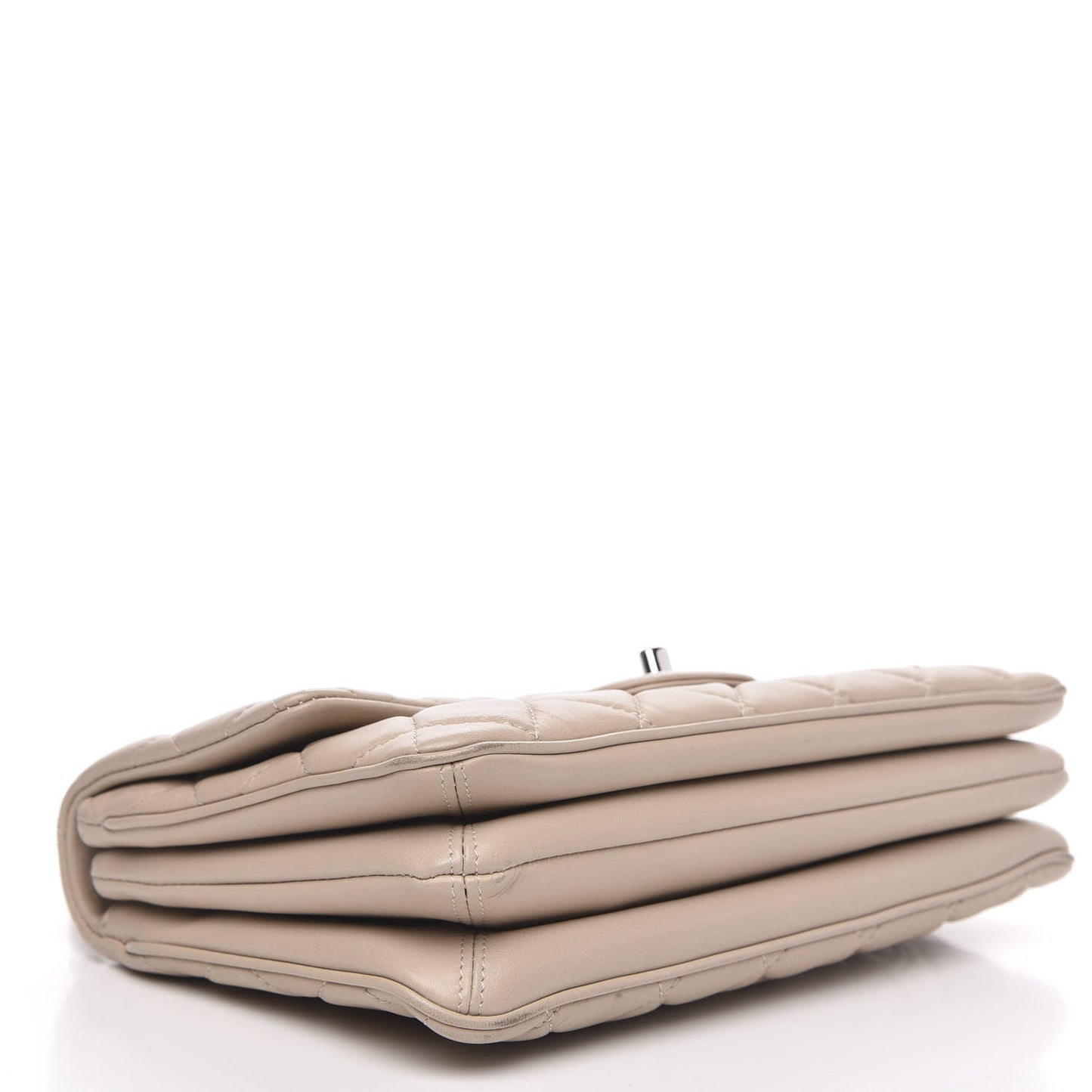 Calfskin Quilted Tender Touch Flap Bag Beige