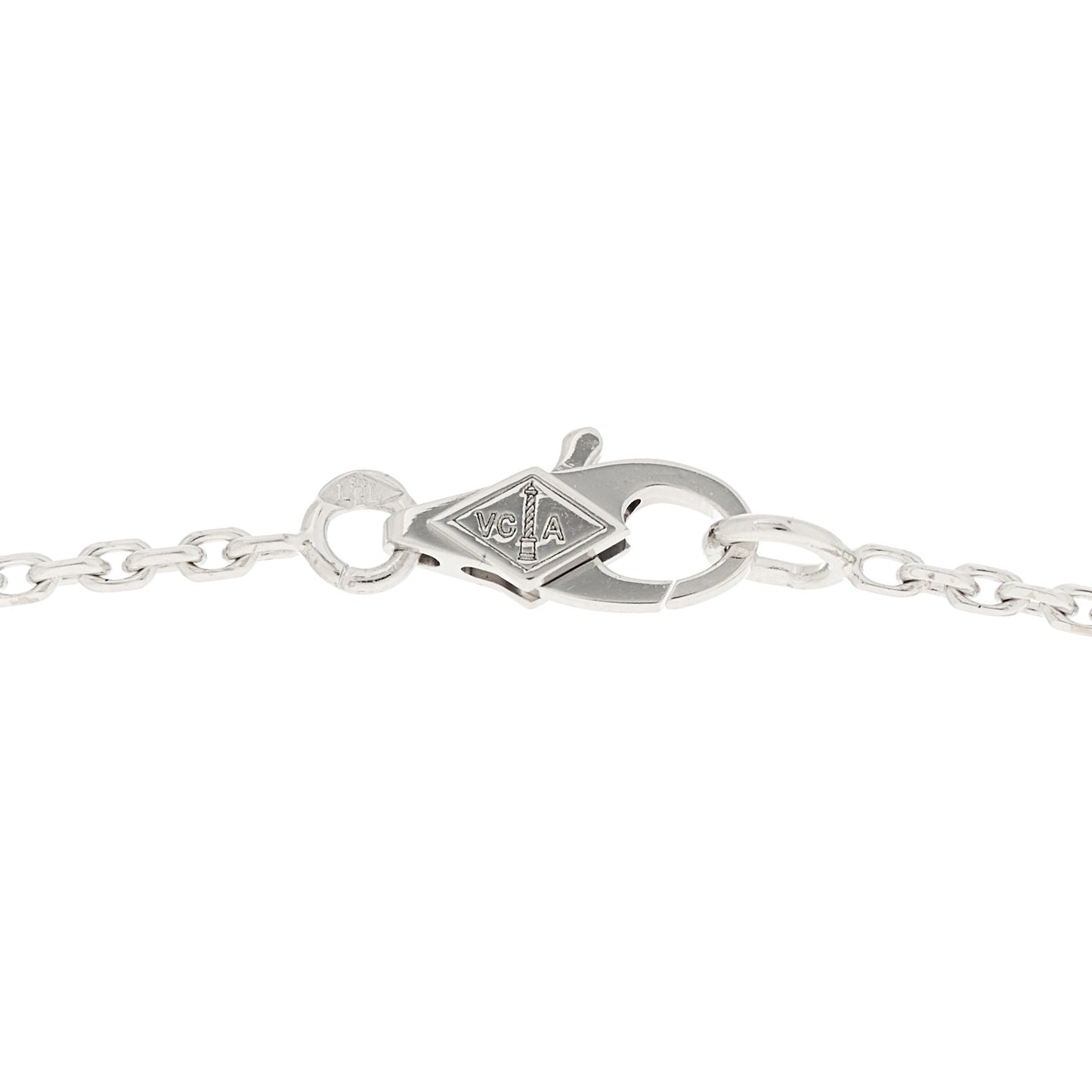18K White Gold Diamond 16 Motifs Sweet Alhambra Necklace
