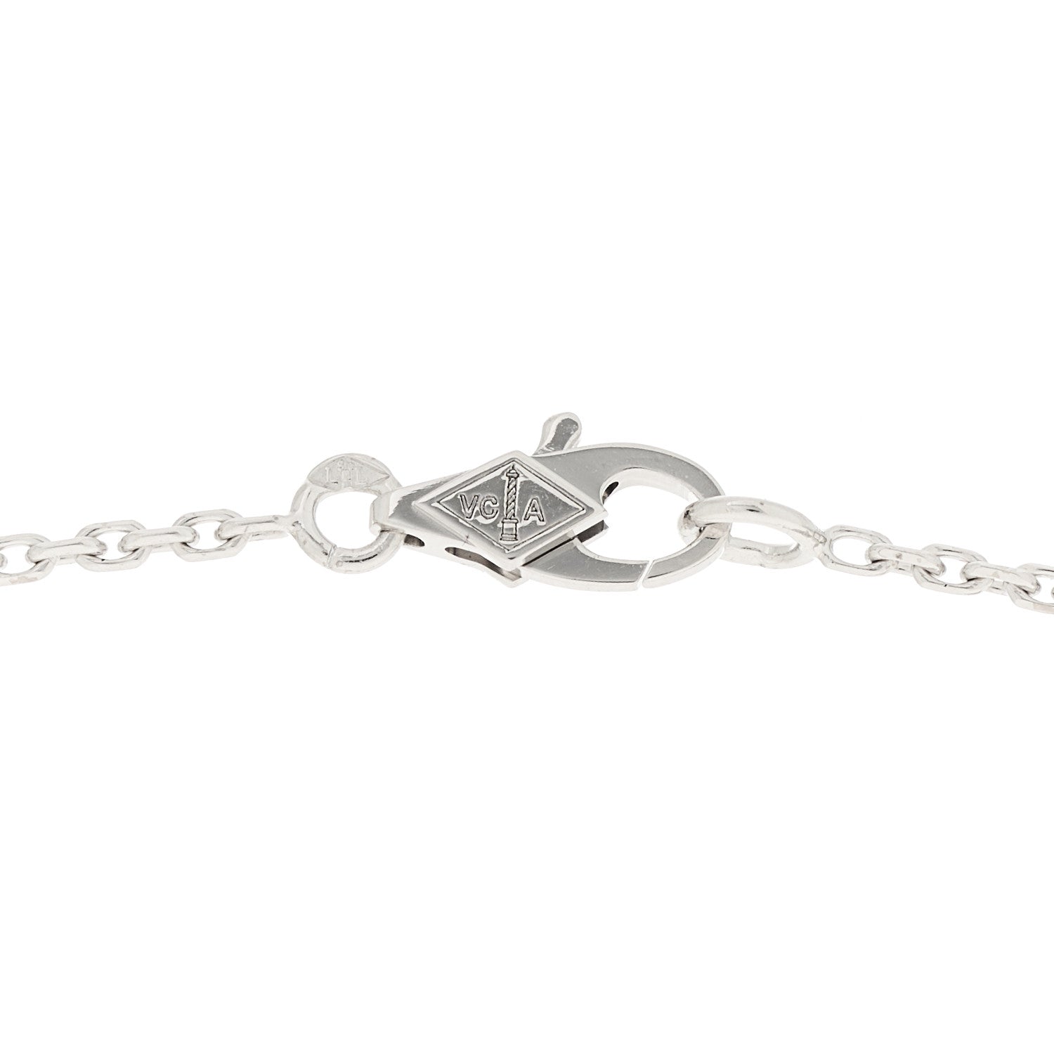 Van Cleef & Arpels 18K White Gold Diamond 16 Motifs Sweet Alhambra Necklace 4 of 6