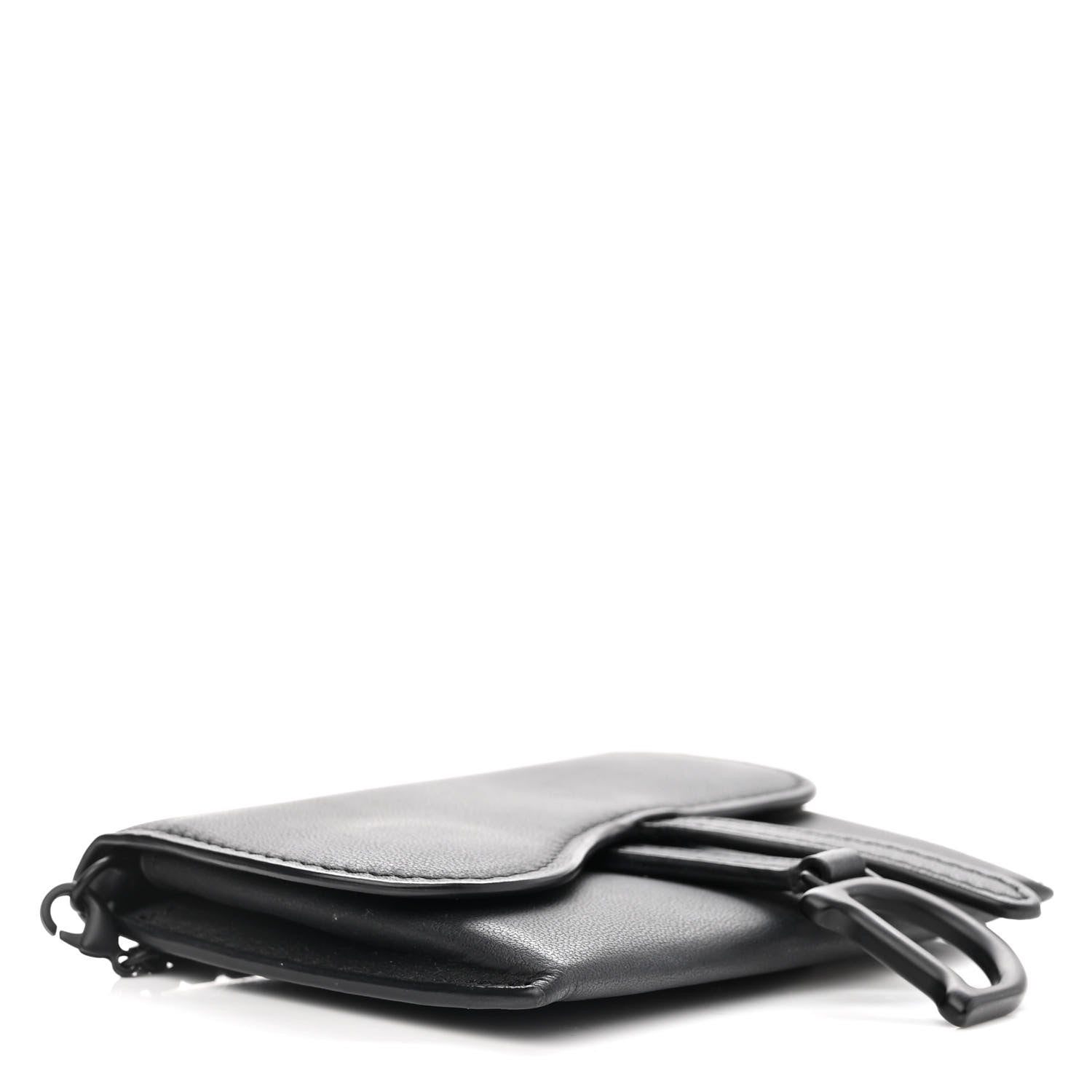 Christian Dior Ultra Matte Calfskin Nano Saddle Chain Pouch Black 4 of 11