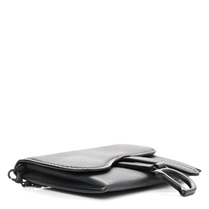 Christian Dior Ultra Matte Calfskin Nano Saddle Chain Pouch Black 4 of 11