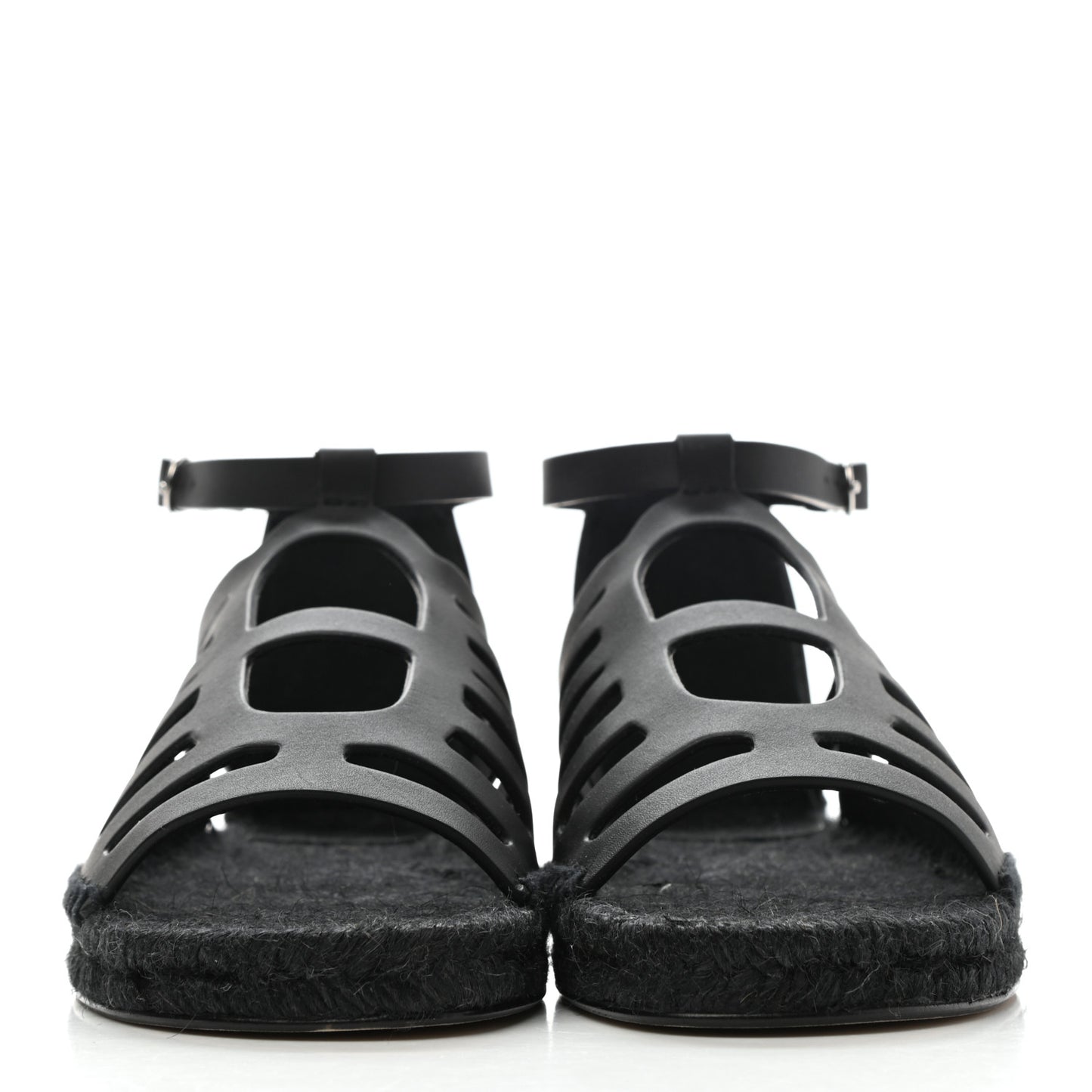 Calfskin Costanza Espadrille Sandals 36 Black