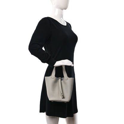 Hermes Taurillon Clemence Picotin Lock 18 PM Gris Perle 2 of 13