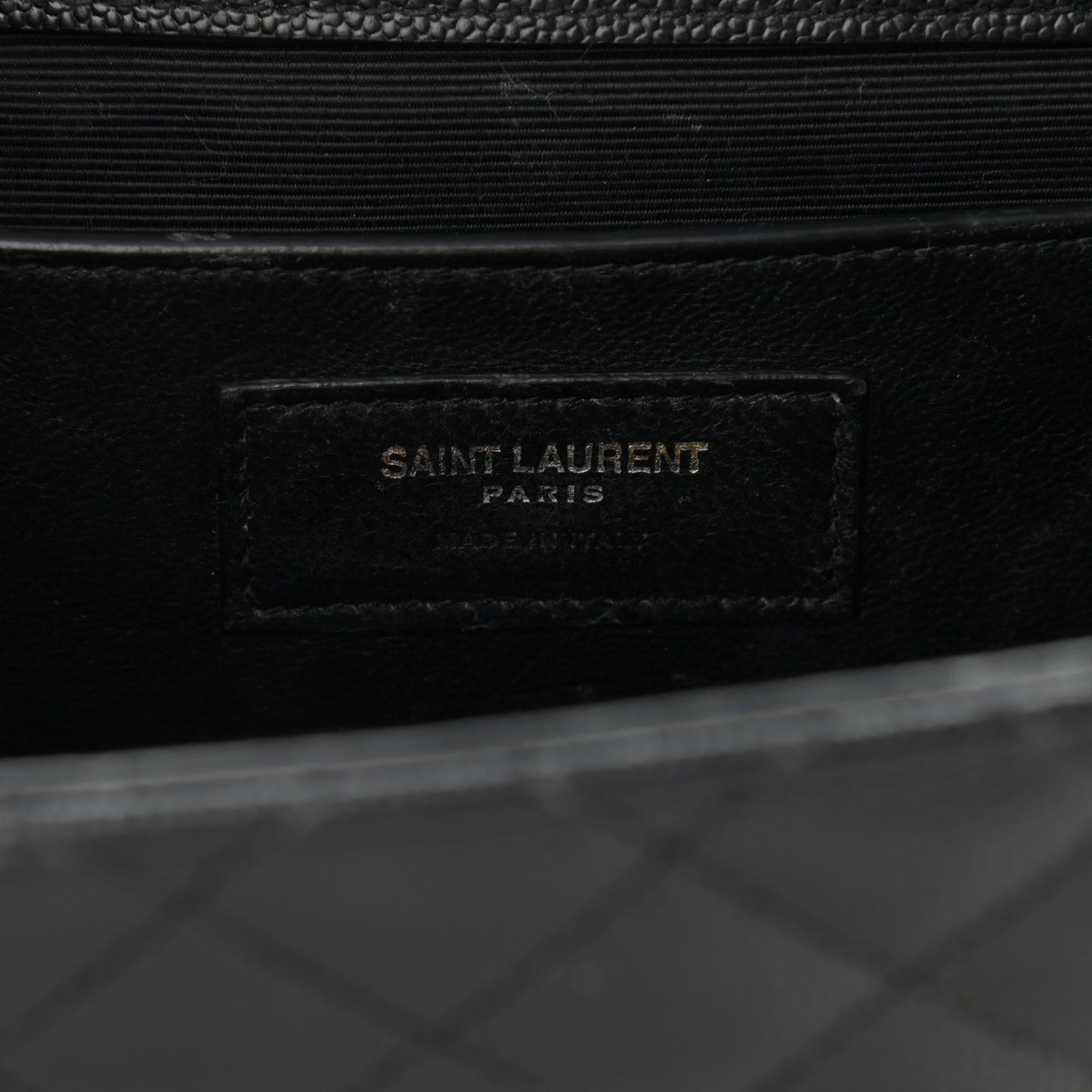 Grain De Poudre Textured Mixed Matelasse Triquilt Medium Monogram Satchel Black