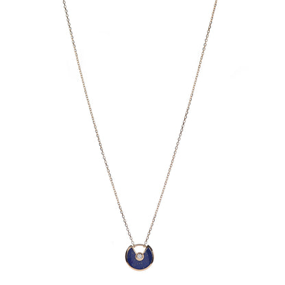 Cartier 18K Yellow Gold Diamond Lapis Lazuli XS Amulette de Pendant Necklace 1 of 7