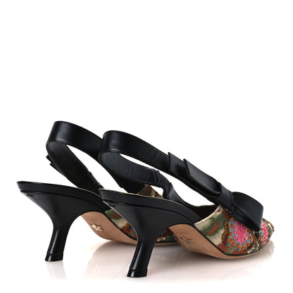 Christian Dior Embroidered Calfskin Beaded Sweet D Sling-Back Pumps 36 Cypress 5 of 12