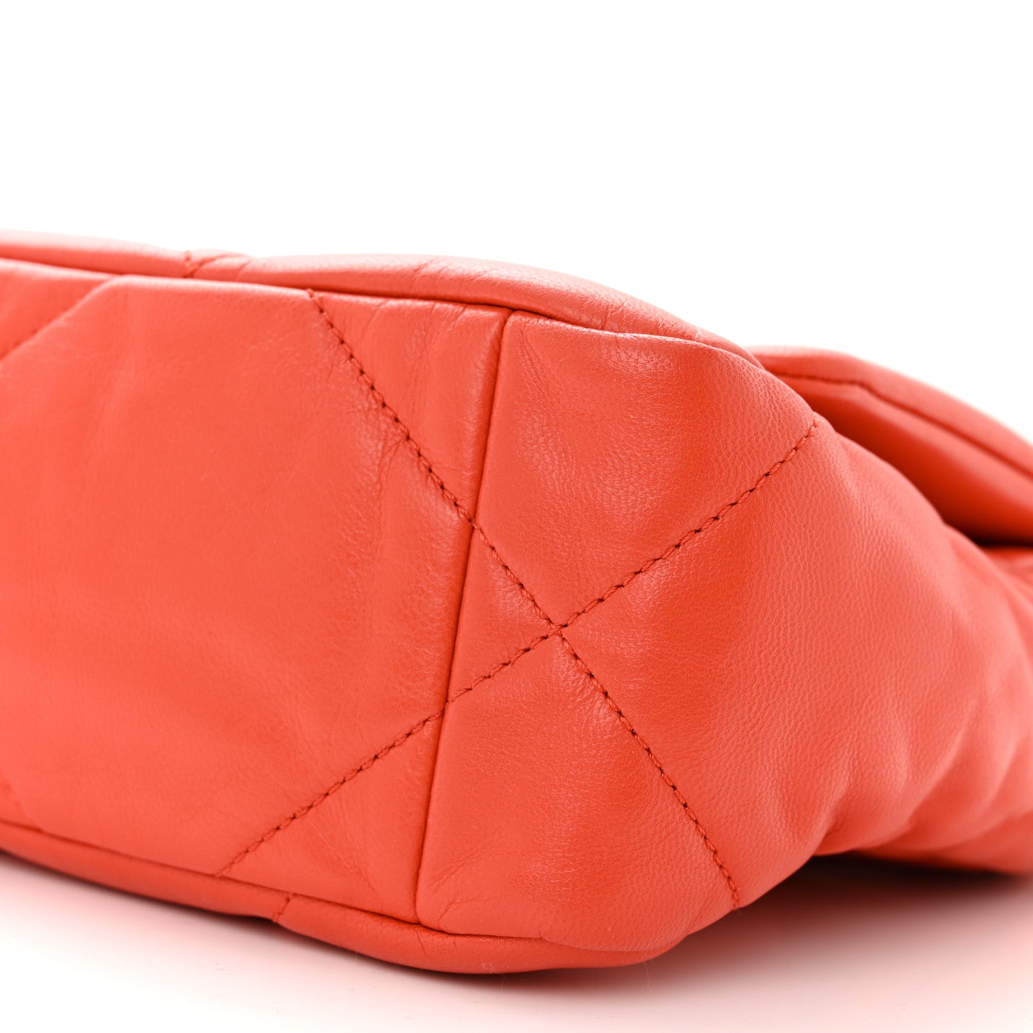 Chanel Goatskin Quilted Medium Chanel 19 Flap Orange 10 of 10