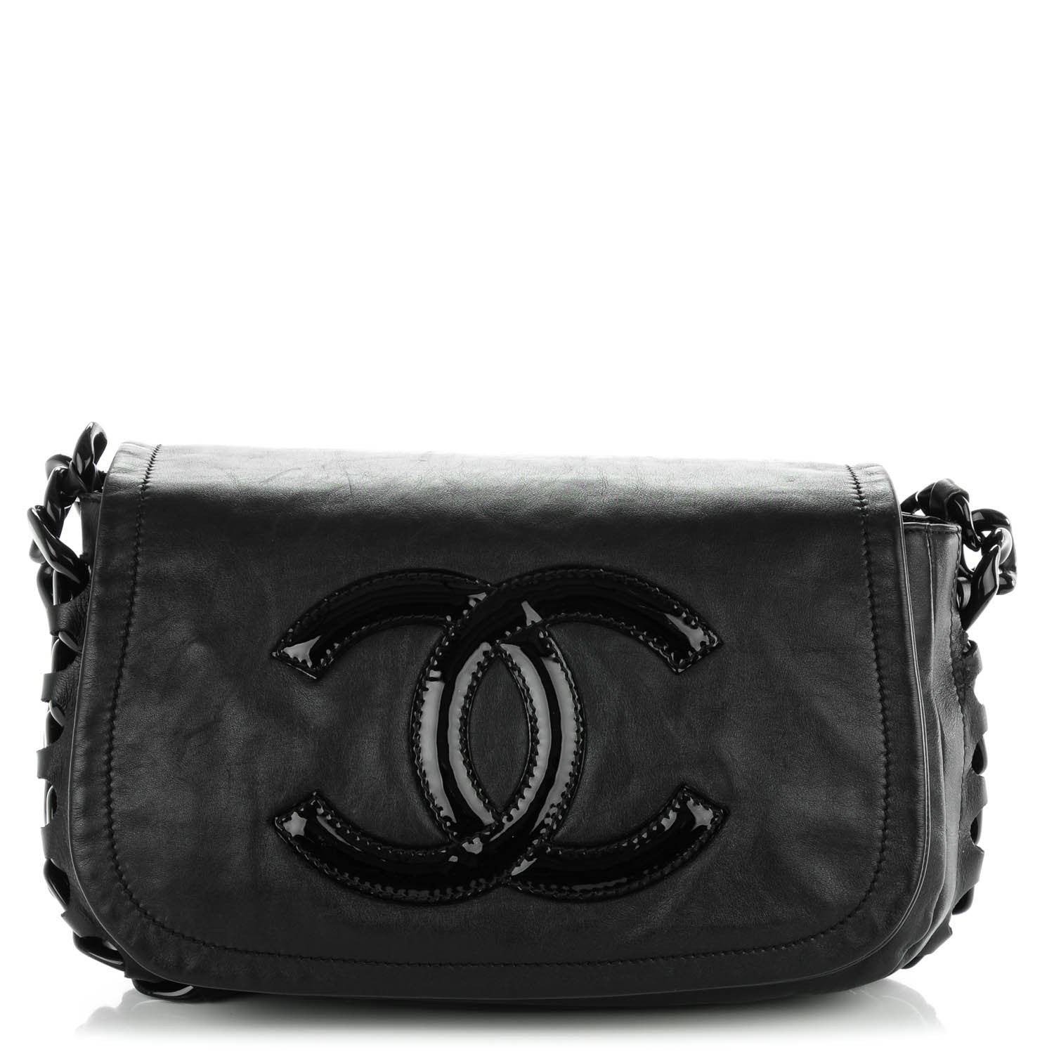 Chanel Calfskin Modern Chain Rhodoid Flap Black 1 of 7