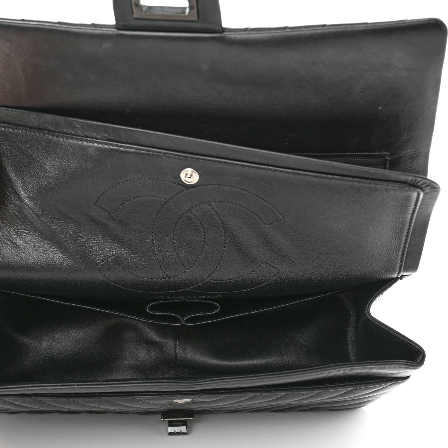 Chanel Aged Calfskin Chevron Quilted 2.55 Reissue 226 So Black 5 of 11