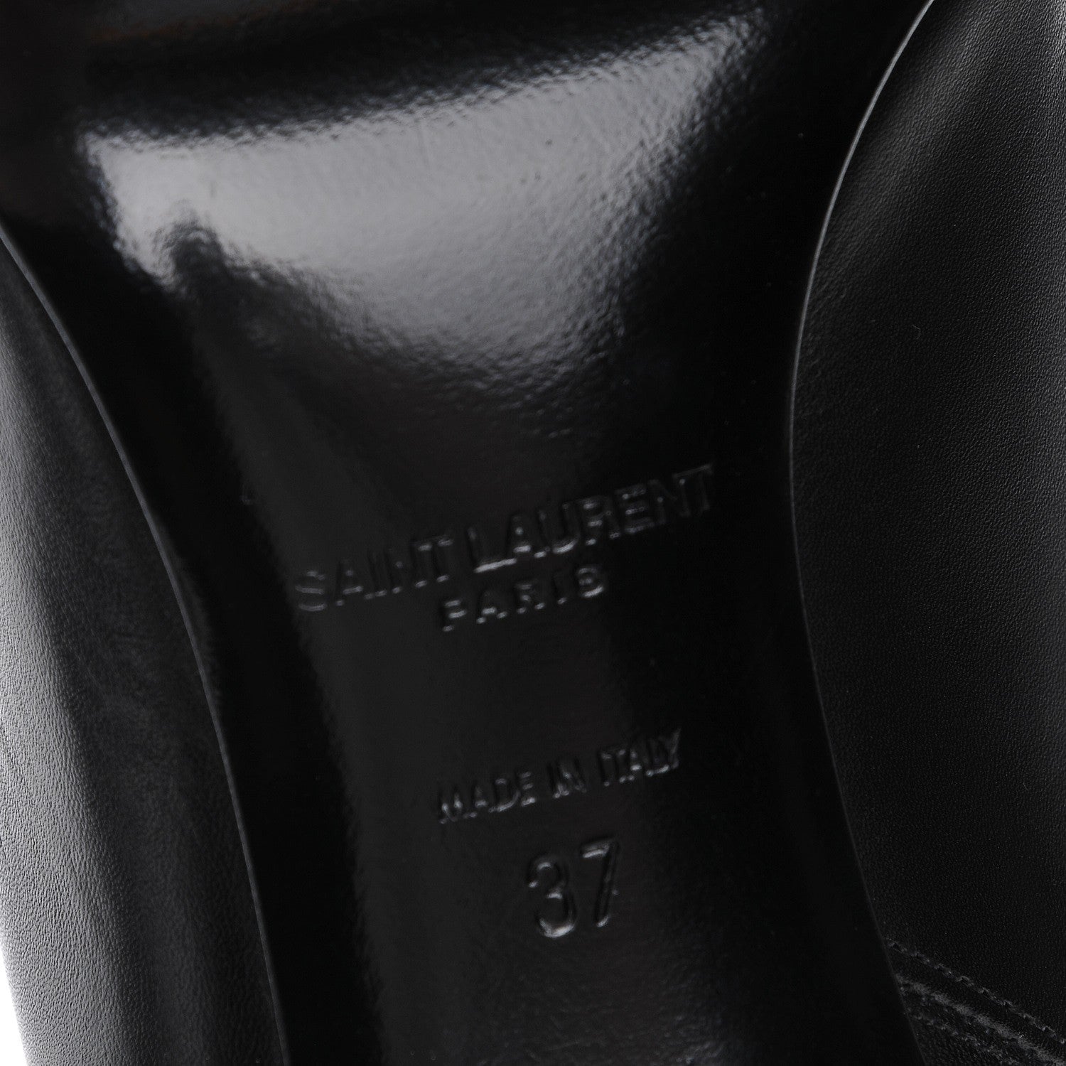 Saint Laurent Calfskin Classic Paris Ela 80 Ankle Boots 37 Black 7 of 9
