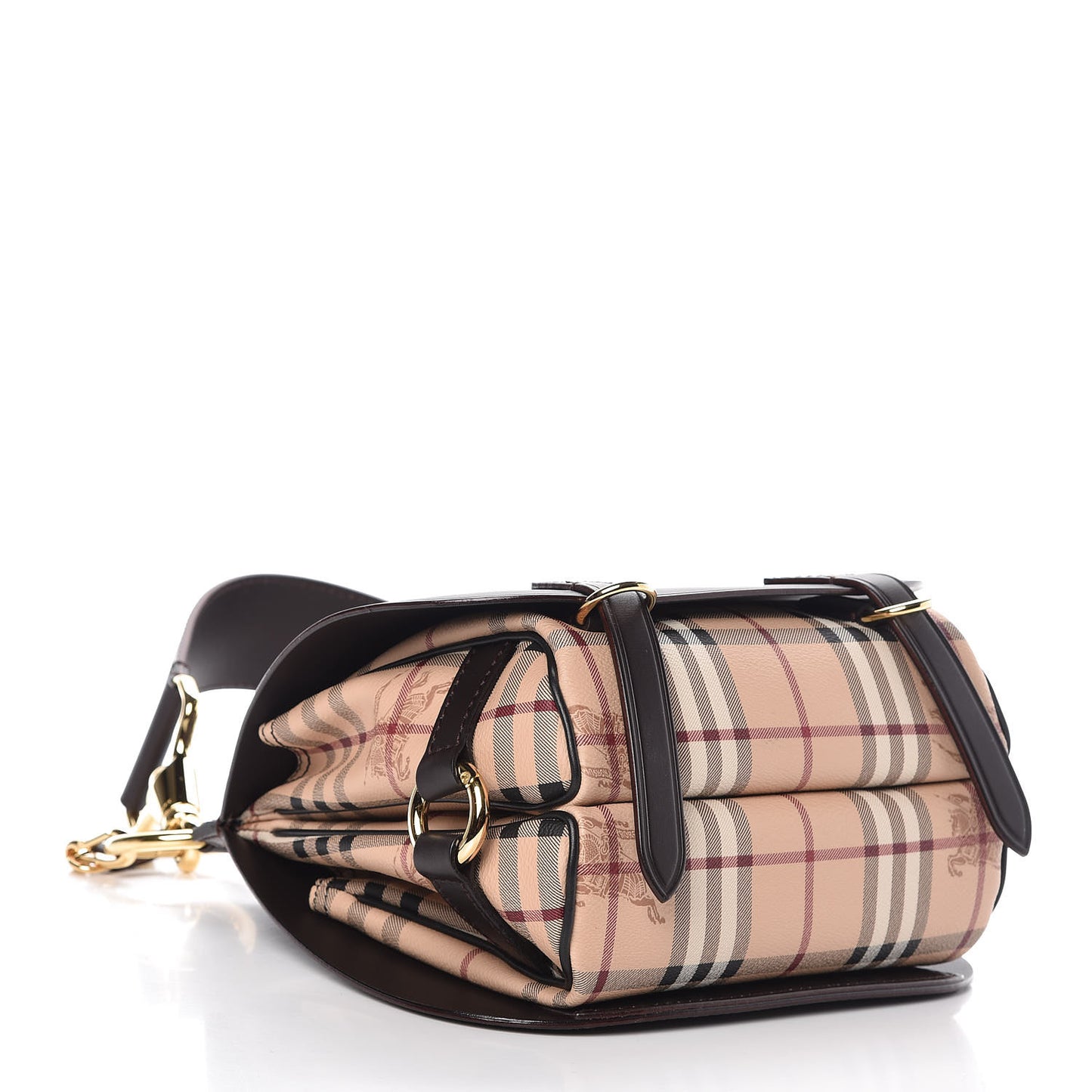 Haymarket Check Large Bridle Saddle Bag Dark Clove Brown
