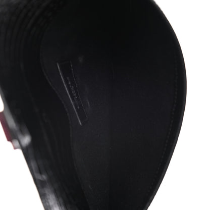 Saint Laurent Calfskin Crocodile Embossed Uptown Monogram Clutch Black 4 of 8