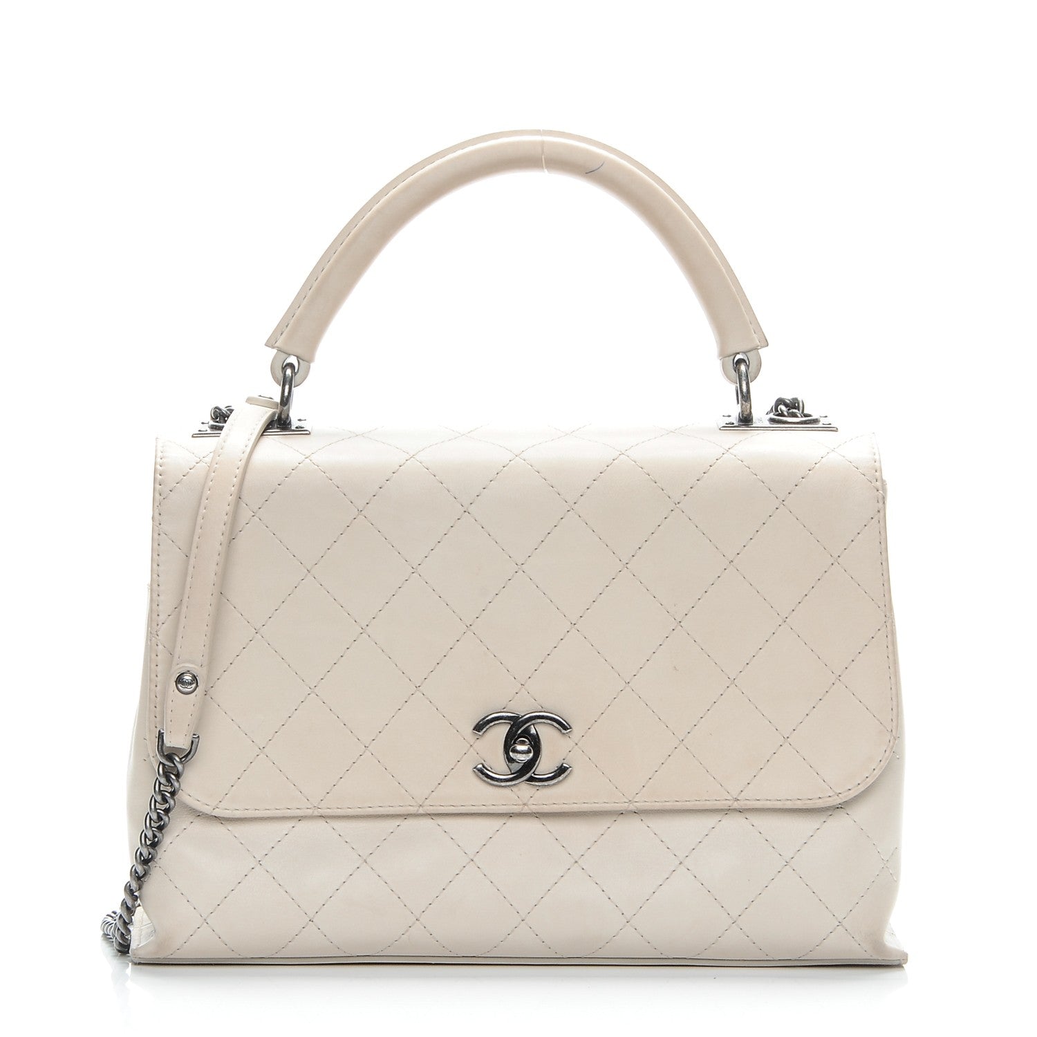 Chanel Calfskin Stitched Urban Luxury Top Handle Bag Ivory 1 of 10