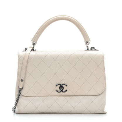 Chanel Calfskin Stitched Urban Luxury Top Handle Bag Ivory 1 of 10