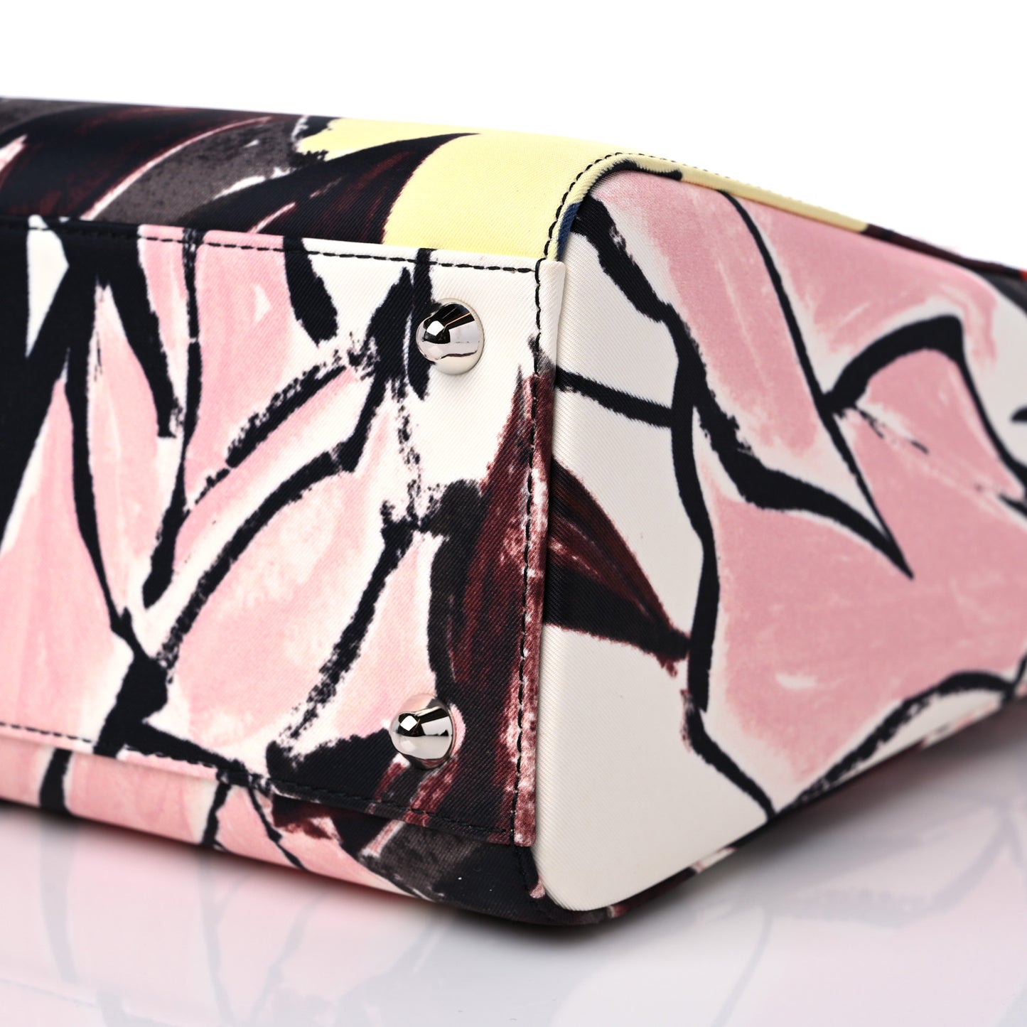 Canvas Graffiti Floral Printed Large Lady Dior Multicolor