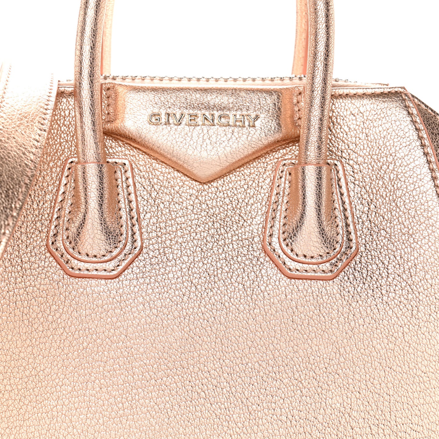 Metallic Sugar Goatskin Mini Antigona Light Pink