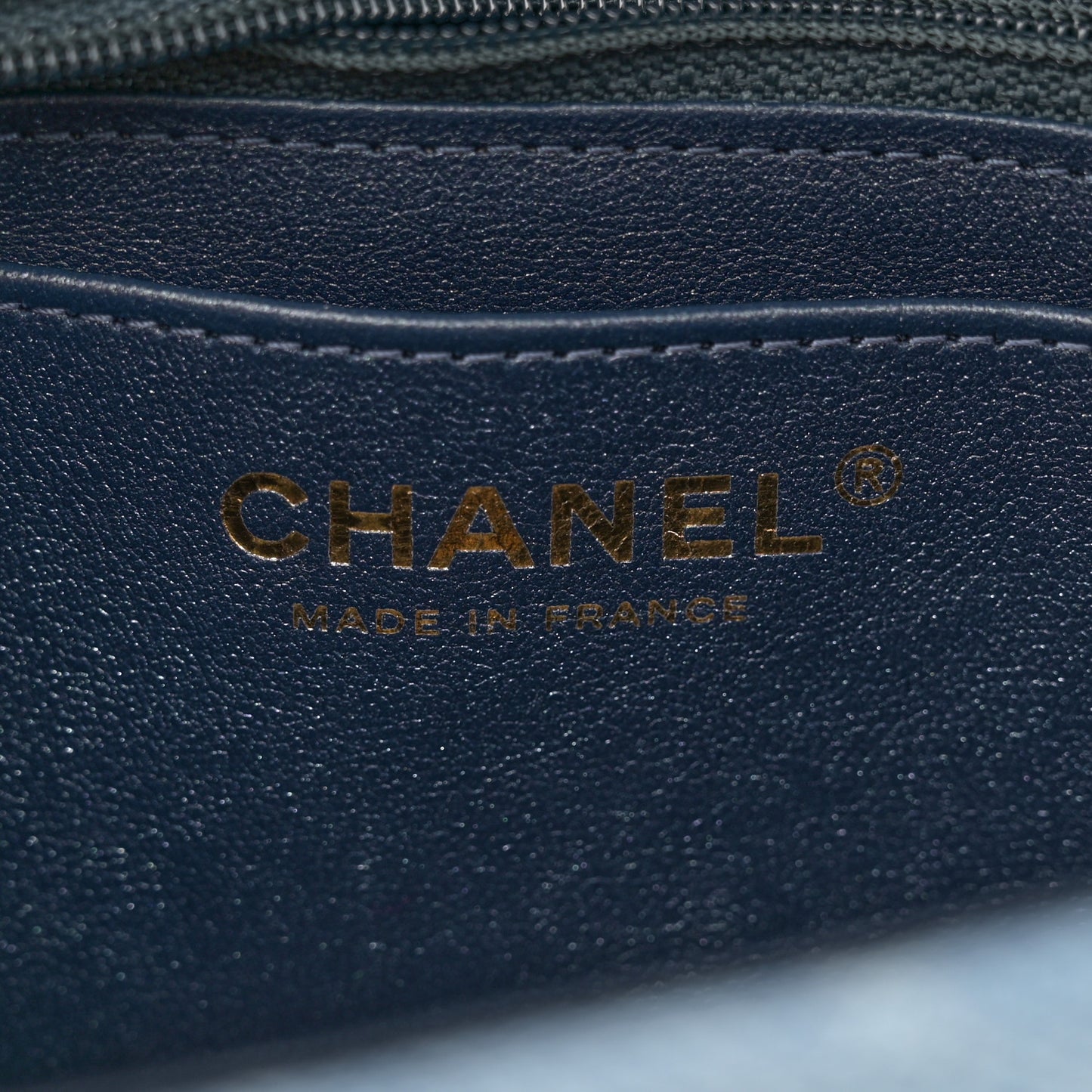 Washed Denim Quilted Mini Rectangular Flap Blue