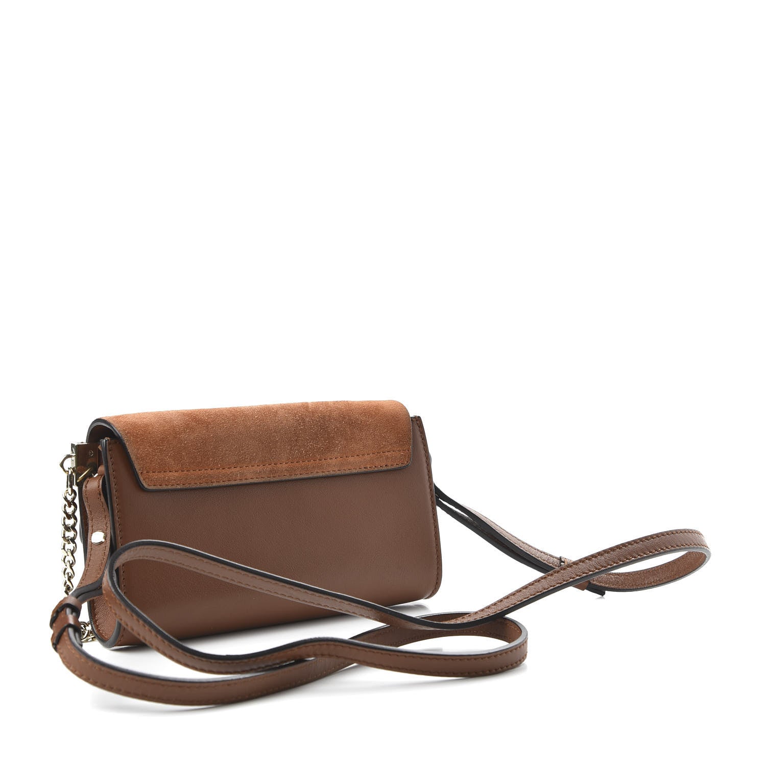 Chloe Suede Calfskin Mini Faye Shoulder Bag Tobacco 3 of 10