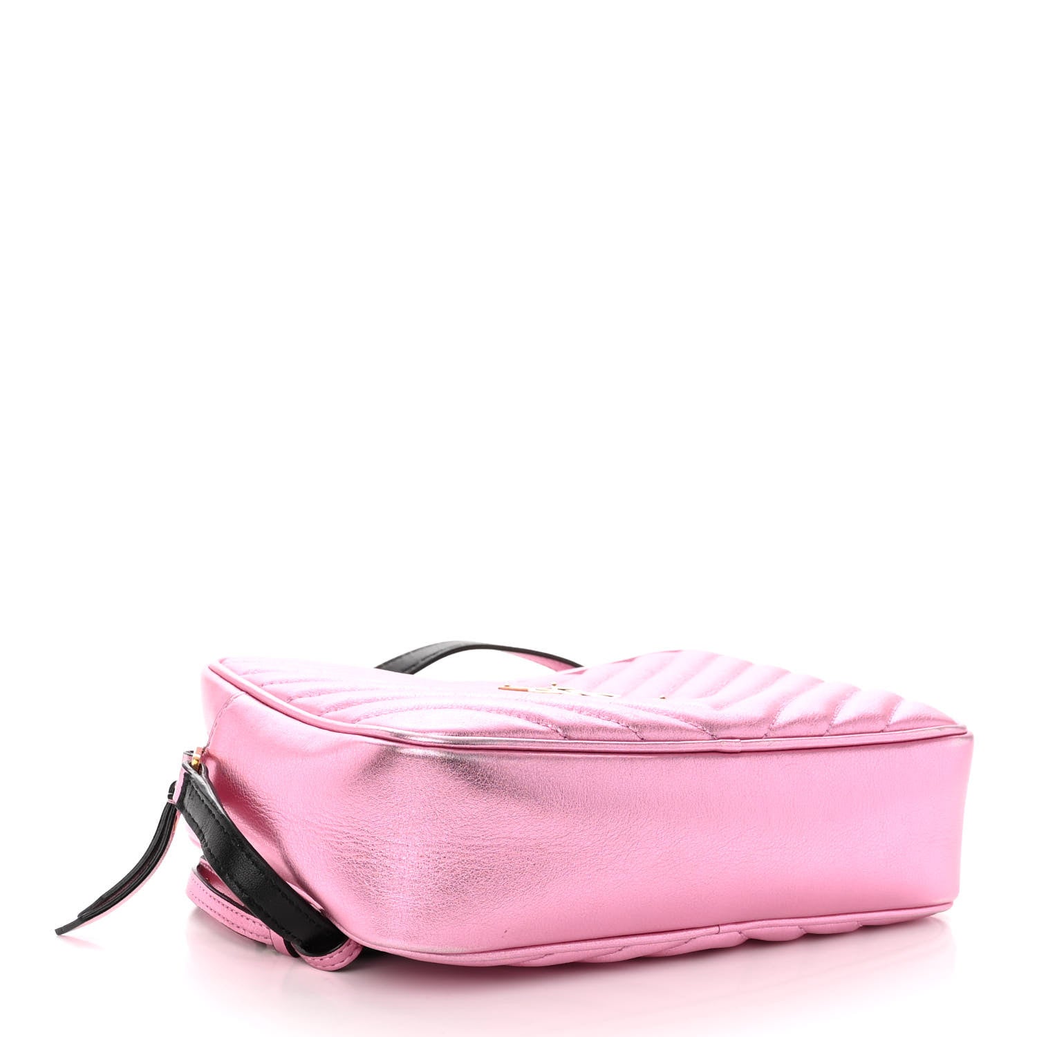 Saint Laurent Metallic Calfskin Matelasse Monogram Lou Camera Bag Vegas Pink 4 of 11