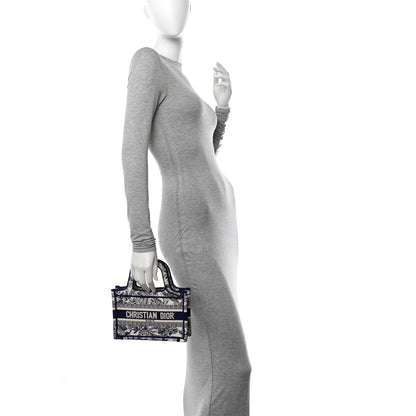 Christian Dior Canvas Embroidered Mini Toile De Jouy Book Tote Blue 3 of 10