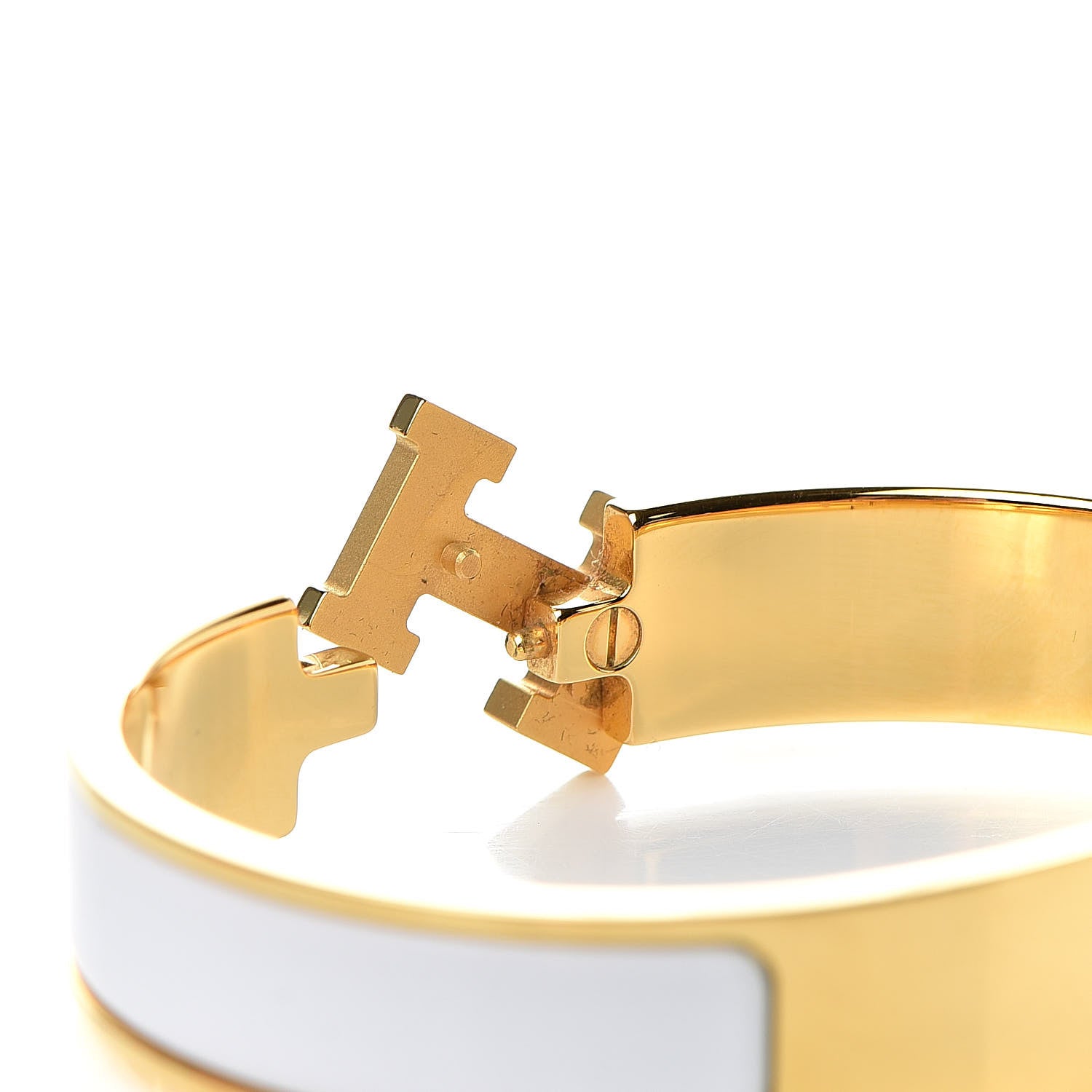 Hermes Enamel Narrow Clic Clac H Bracelet PM White 5 of 6