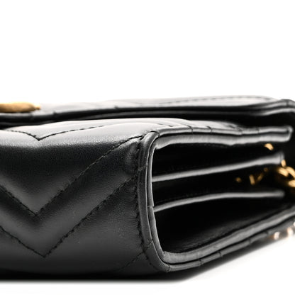 Gucci Calfskin Matelasse GG Marmont Chain Wallet Black 10 of 10