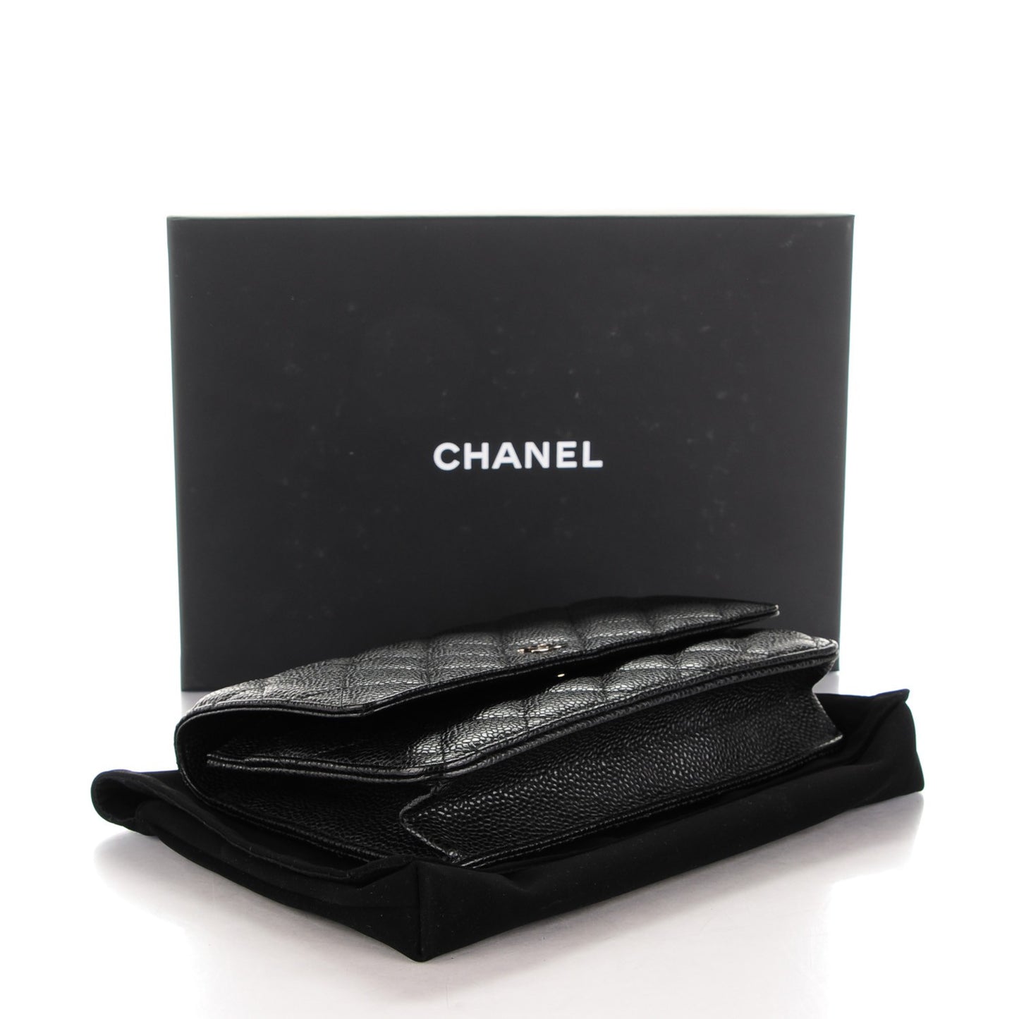 Caviar Quilted Wallet On Chain WOC Black