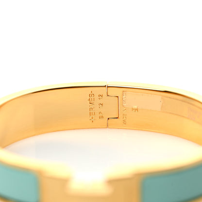 Hermes Enamel Narrow Clic Clac H Bracelet PM Aqua 3 of 5