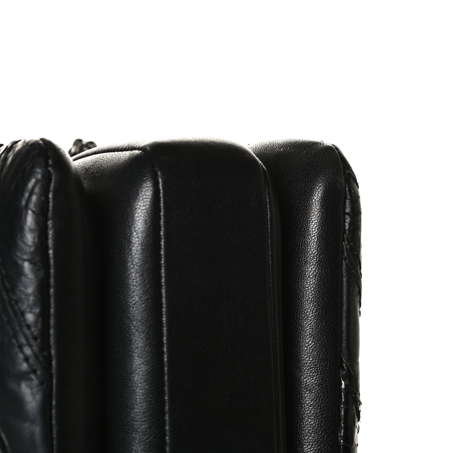 Chanel Calfskin Sheepskin Watersnake Chevron Quilted CC Small Trendy CC Dual Handle Flap Bag Black 12 of 13