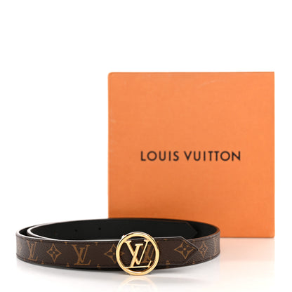 Louis Vuitton Monogram Calfskin 20mm LV Circle Reversible Belt 75 30 6 of 6