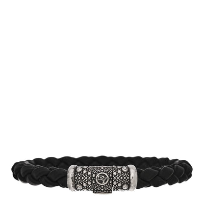 David Yurman Sterling Silver Rubber 8mm Weave Bracelet Black 1 of 3