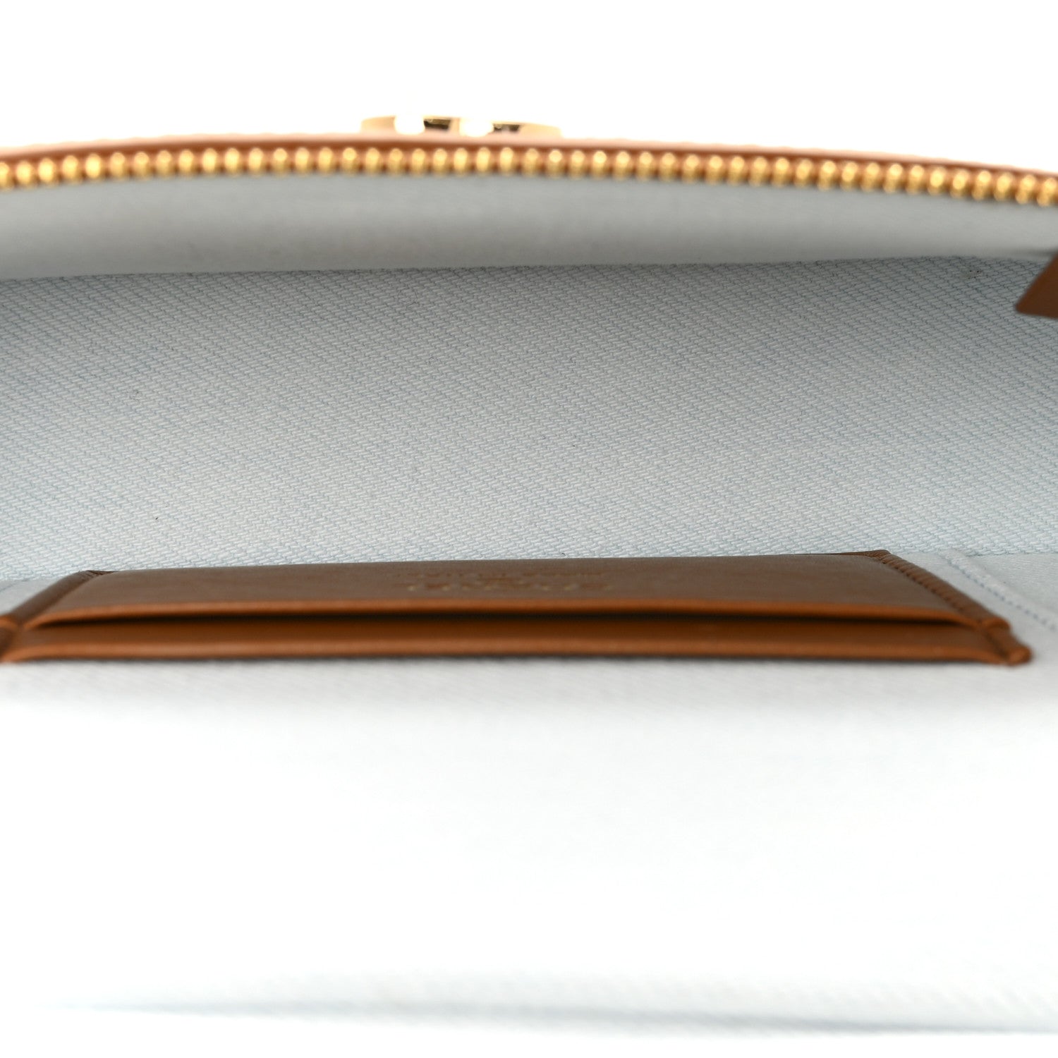 Chanel Washed Denim Calfskin Quilted Top Handle Slim Vanity Case With Chain Blue Brown Blue Brown 5 of 11