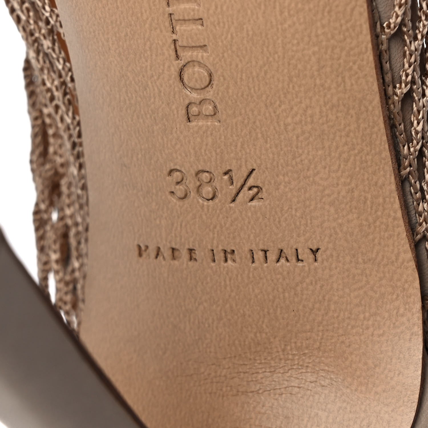 Bottega Veneta Mesh Calfskin Chain Stretch Pumps 38.5 Beige 7 of 8