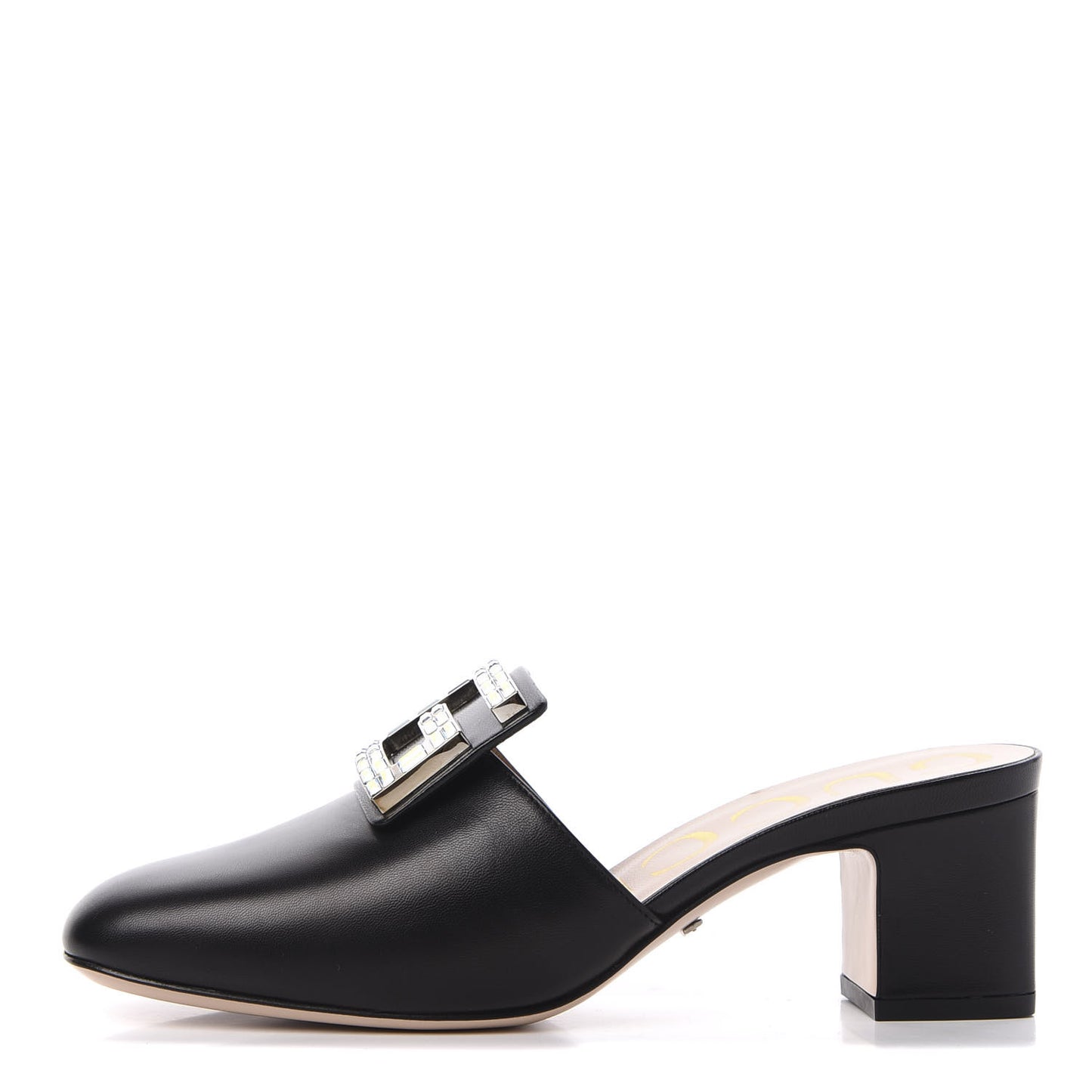 Malaga Kid Crystal Square G Madelyn Mules 36.5 Black