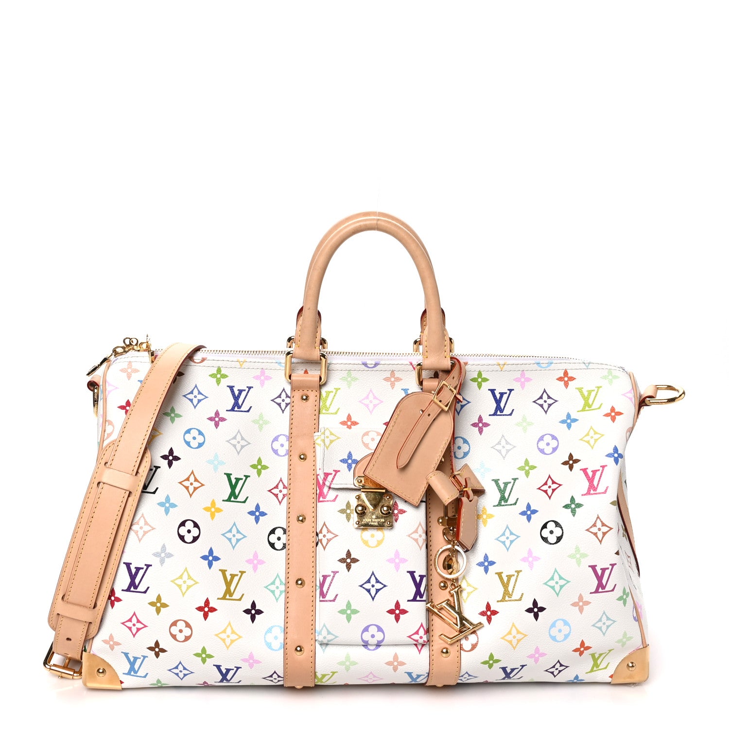 Louis Vuitton LV X TM Monogram Multicolor Keepall Bandouliere 45 White 1 of 8