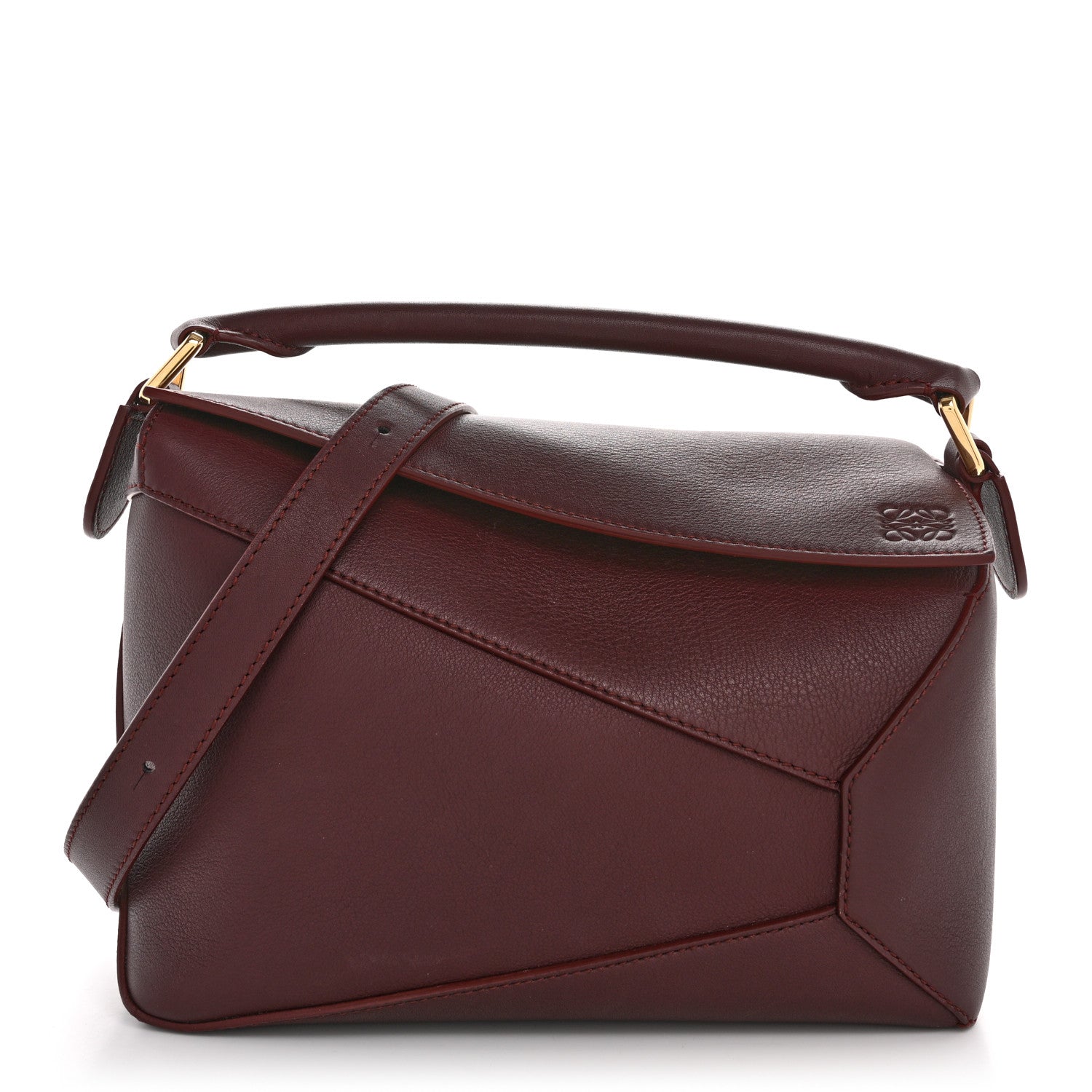 Loewe Soft Grained Calfskin Small Puzzle Edge Bag Dark Burgundy 1755847 ...
