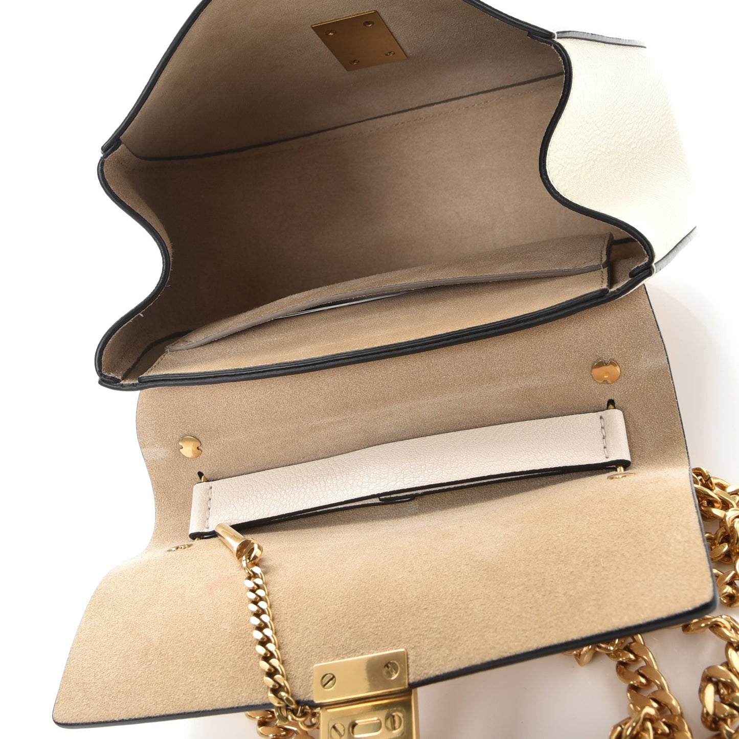 Goatskin Drew Shoulder Bag Off White