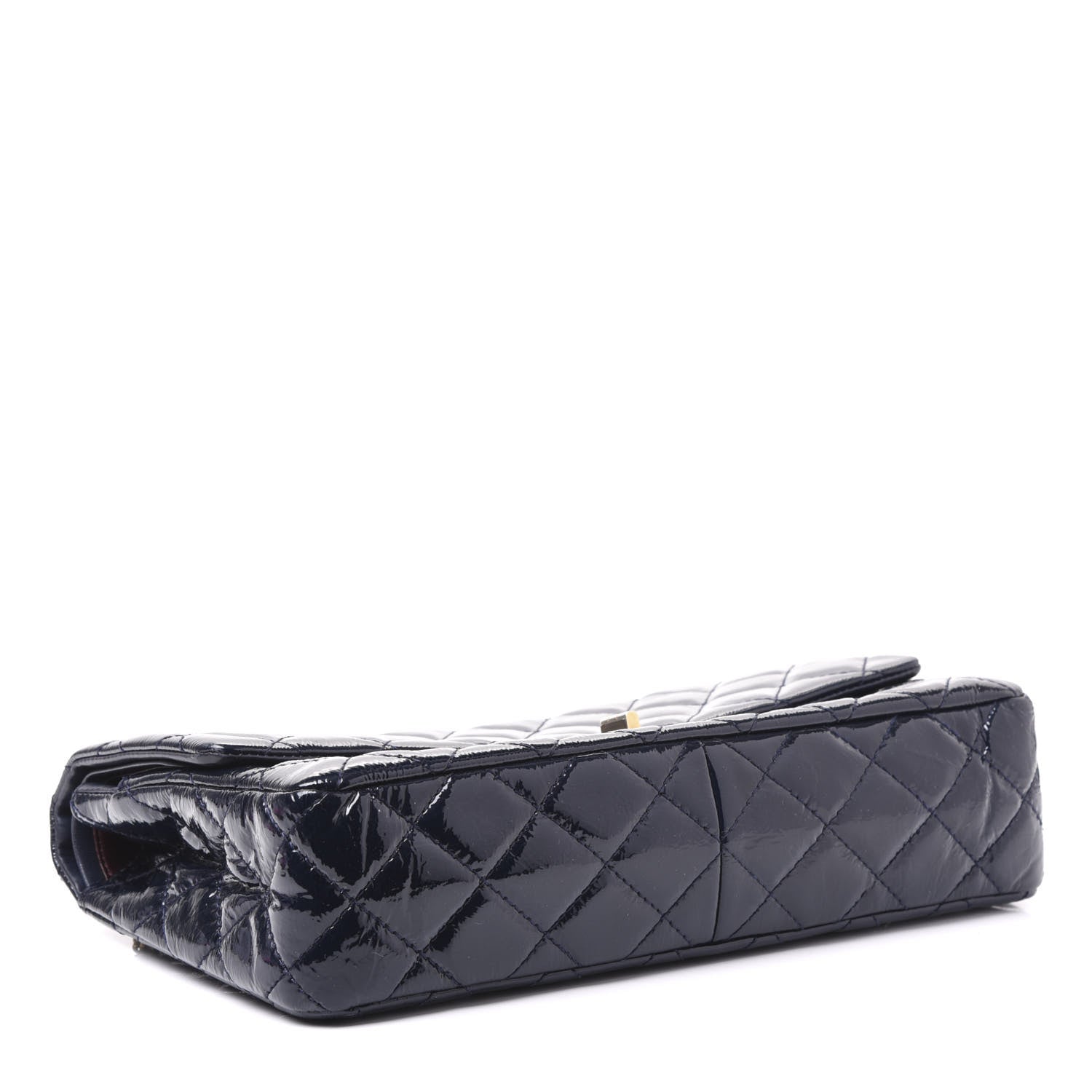 Chanel Distressed Patent Quilted 2.55 Reissue 227 Flap Dark Blue 3 of 10