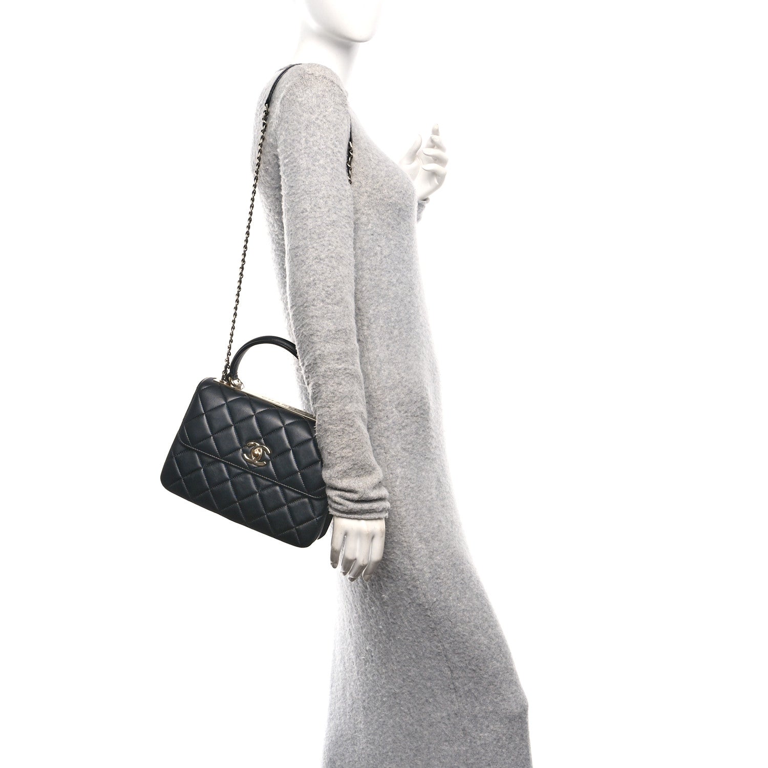 Chanel Lambskin Quilted Small Trendy CC Dual Handle Flap Bag Black 2 of 11